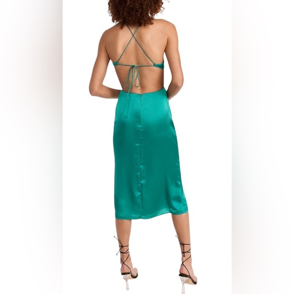 Fame And Partners New NWT Green Backless Demeter Midi Dress Size 12 - Picture 2 of 8